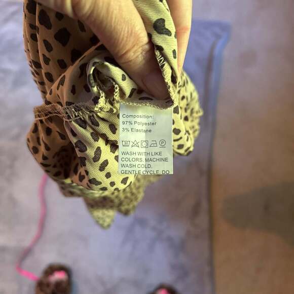 PrettyGarden Animal Print Babydoll Blouse, Size L - Picture 2 of 7